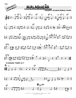 page one of Malaguena (Real Book – Melody & Chords)