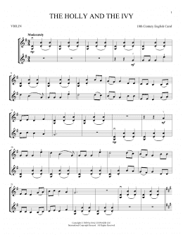 page one of The Holly And The Ivy (Violin Duet)