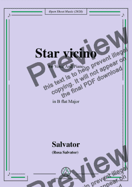 page one of Rosa-Star vicino,in B flat Major,for Voice and Piano