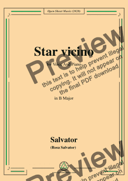 page one of Rosa-Star vicino,in B Major,for Voice and Piano