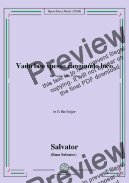 page one of Rosa-Vado ben spesso cangiando loco,in G flat Major,for Voice and Piano