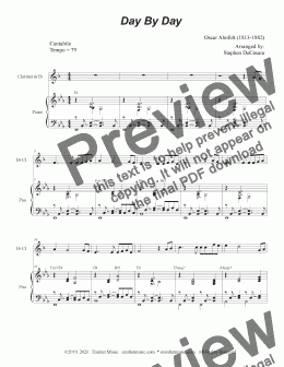 page one of Day By Day (Bb-Clarinet solo and Piano)