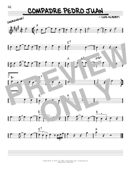 page one of Compadre Pedro Juan (Real Book – Melody & Chords)