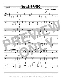 page one of Blue Tango (Real Book – Melody & Chords)