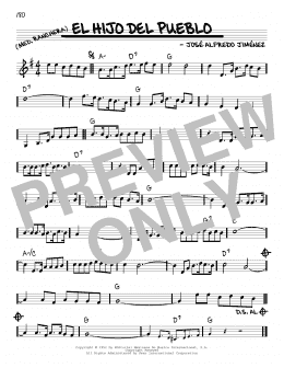 page one of El Hijo Del Pueblo (Real Book – Melody & Chords)