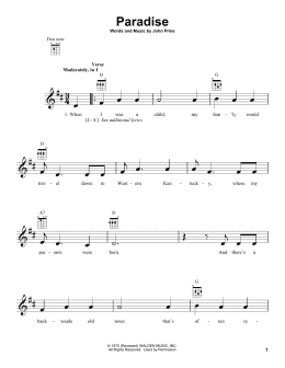 page one of Paradise (Ukulele)