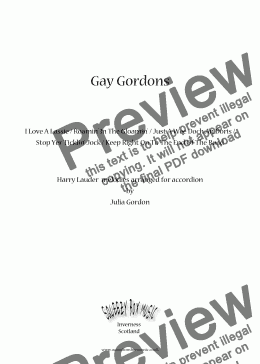 page one of Gay Gordons (I Love A Lassie / Roamin' In The Gloamin' / Just A Wee Doch An Doris / Stop Yer Ticklin' Jock / Keep Right On To The End Of The Road)