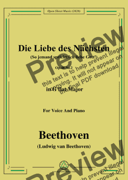 page one of Beethoven-Die Liebe des Nächsten,Op.48 No.2,in G flat Major,for Voice and Piano