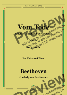 page one of Beethoven-Vom TodeOp.48 No.3,in g minor,for Voice and Piano