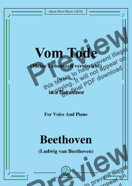 page one of Beethoven-Vom TodeOp.48 No.3,in a flat minor,for Voice and Piano