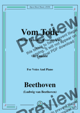 page one of Beethoven-Vom TodeOp.48 No.3,in f minor,for Voice and Piano