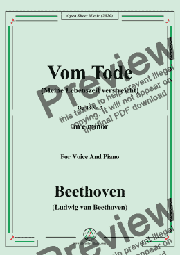 page one of Beethoven-Vom TodeOp.48 No.3,in e minor,for Voice and Piano