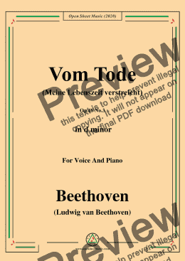 page one of Beethoven-Vom TodeOp.48 No.3,in d minor,for Voice and Piano