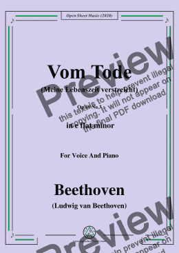 page one of Beethoven-Vom TodeOp.48 No.3,in e flat minor,for Voice and Piano