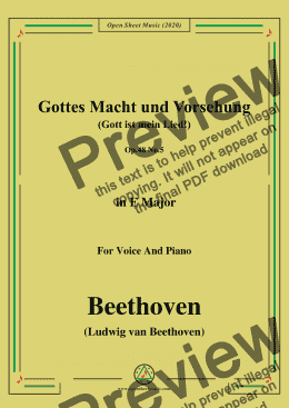 page one of Beethoven-Gottes Macht und Vorsehung,Op.48 No.5,in E Major,for Voice and Piano