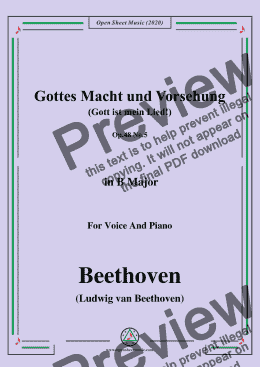 page one of Beethoven-Gottes Macht und Vorsehung,Op.48 No.5,in B Major,for Voice and Piano