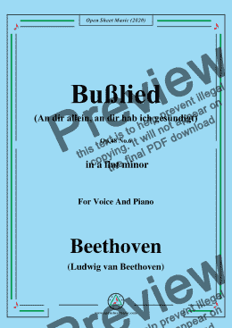 page one of Beethoven-Bußlied,Op.48 No.6,in a flat minor,for Voice and Piano