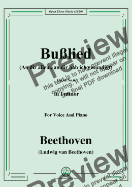 page one of Beethoven-Bußlied,Op.48 No.6,in f minor,for Voice and Piano