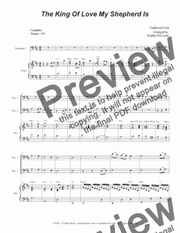 page one of The King Of Love My Shepherd Is (Trombone Duet)