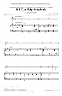 page one of If I Can Help Somebody (arr. André Thomas) (SATB Choir)