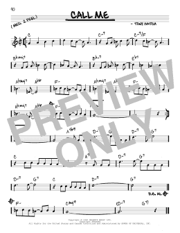 page one of Call Me (Real Book – Melody & Chords)