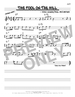 page one of The Fool On The Hill (Real Book – Melody & Chords)