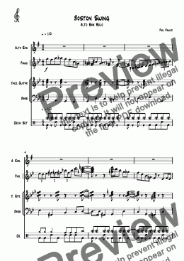 page one of Boston Swing - Alto Sax