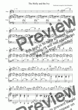 page one of The Holly and the Ivy for Flute and Piano