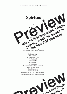 page one of Spiritus (Clarinet Choir)