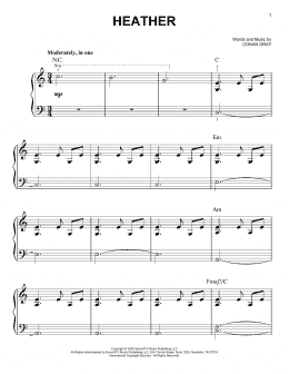 page one of Heather (Easy Piano)