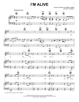 page one of I'm Alive (Piano, Vocal & Guitar Chords (Right-Hand Melody))