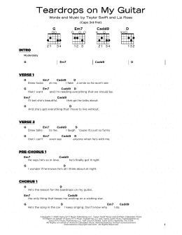 page one of Teardrops On My Guitar (Really Easy Guitar)