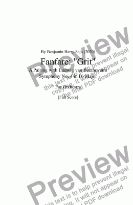 page one of Fanfare: "Grit"