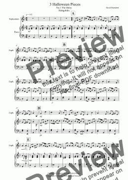 page one of 3 Halloween Pieces for Euphonium and Piano