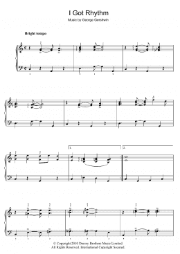 page one of I Got Rhythm (Easy Piano)