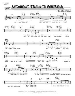 page one of Midnight Train To Georgia (High Voice) (Real Book – Melody, Lyrics & Chords)