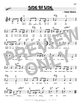 page one of Side By Side (High Voice) (Real Book – Melody, Lyrics & Chords)