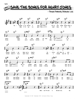 page one of Save The Bones For Henry Jones (High Voice) (Real Book – Melody, Lyrics & Chords)