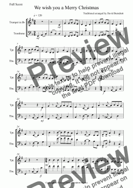 page one of We wish you a Merry Christmas for Trumpet in Bb and Trombone Duet