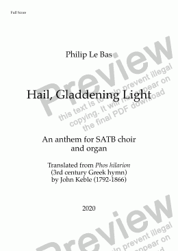 page one of Hail, Gladdening Light