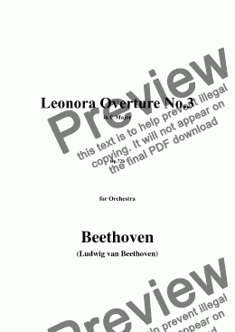 page one of Beethoven-Leonora Overture No.3,in C Major,Op.72b,for Orchestra