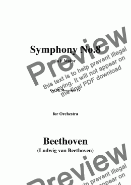 page one of Beethoven-Symphony No.8,Op.93,Movement IV,for Orchestra