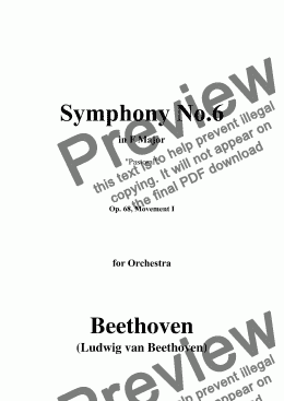 page one of Beethoven-Symphony No.6(Pastoral),Op.68,Movement I,for Orchestra