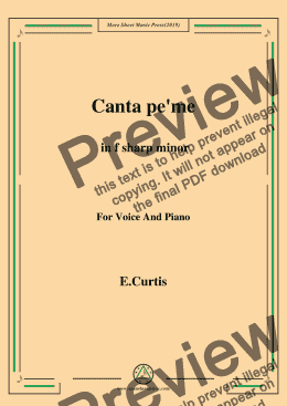 page one of De Curtis-Canta pe' me in f sharp minor