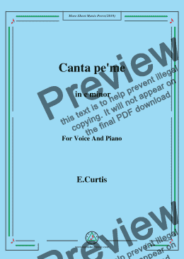 page one of De Curtis-Canta pe' me in e minor