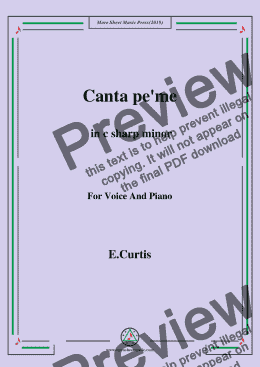 page one of De Curtis-Canta pe' me in c sharp minor