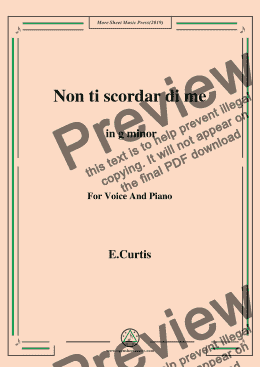 page one of De Curtis-Non ti scordar di me in g minor 