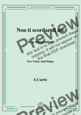 page one of De Curtis-Non ti scordar di me in g sharp minor