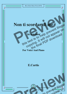 page one of De Curtis-Non ti scordar di me in a minor