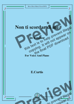 page one of De Curtis-Non ti scordar di me in b minor